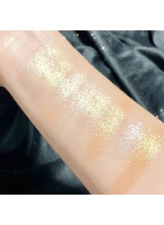 8 Colors Face Highlighter Makeup Palette，Shimmer Glitter Multichrome Highlight Powder，All Sparkling Shades Can Be layered or Worn Individually to Enhance and Brighten Your Face Features