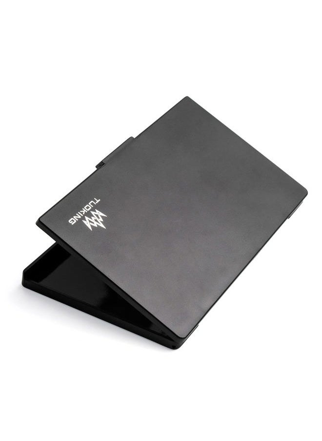 Makeup Magnetic Palette with Mirror and 20Pcs Metal Stickers Empty Storage Palette for Eyeshadow Powder Highlighter, Black