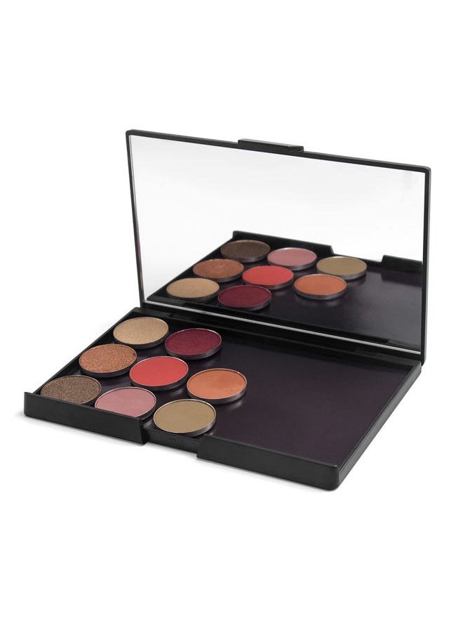 Makeup Magnetic Palette with Mirror and 20Pcs Metal Stickers Empty Storage Palette for Eyeshadow Powder Highlighter, Black