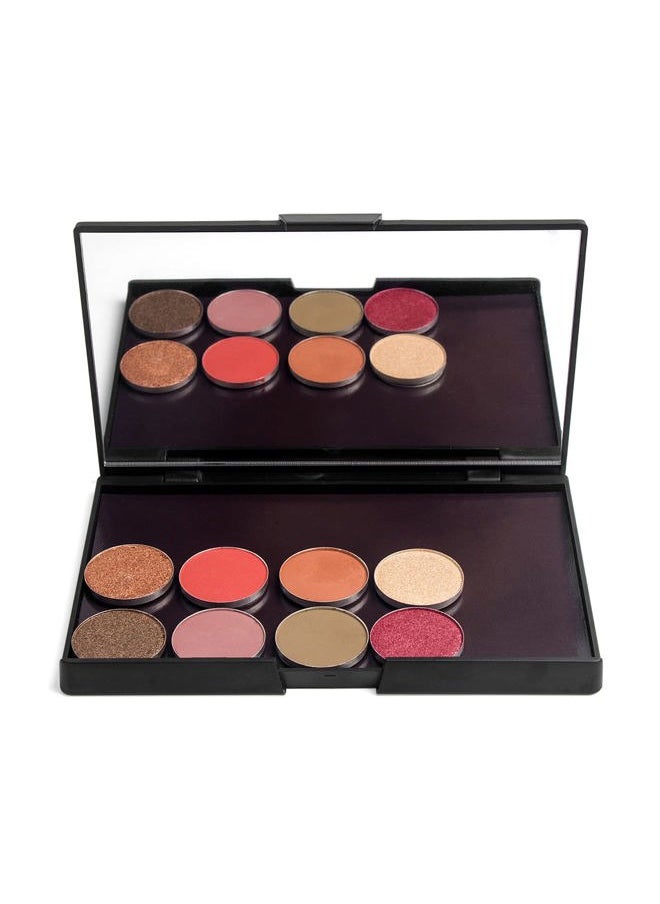 Makeup Magnetic Palette with Mirror and 20Pcs Metal Stickers Empty Storage Palette for Eyeshadow Powder Highlighter, Black