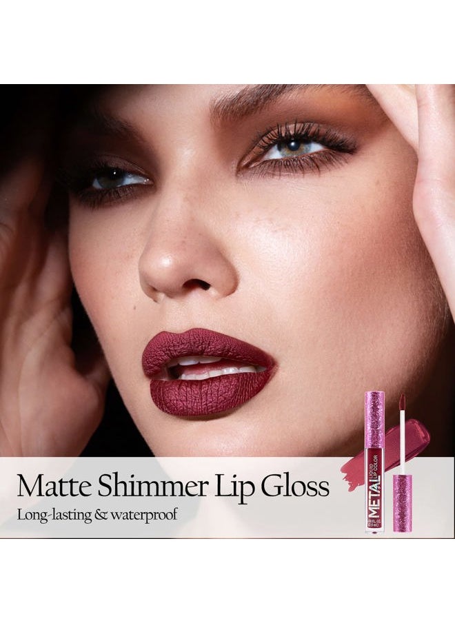 Metallic Liquid Lipsticks Matte Lips Lipstick Pearl Glitter Lip Gloss High Pigment Long Lasting Nonstick Lip Glaze Makeup for Women and Girls