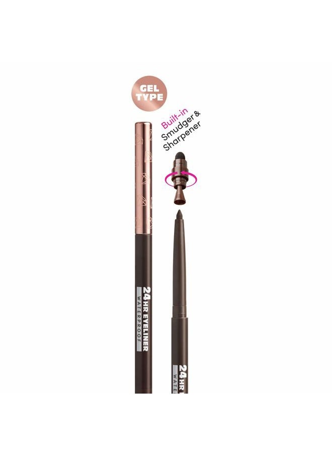 Waterproof Eyeliner, 24HR Waterproof Long-Lasting Mechanical Eyeliner Pencil with Built-in Sharpener, Smudgeproof 3 Pack (Blackest Black)