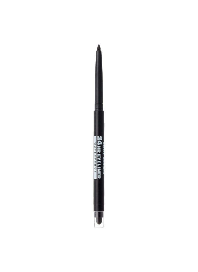 Waterproof Eyeliner, 24HR Waterproof Long-Lasting Mechanical Eyeliner Pencil with Built-in Sharpener, Smudgeproof 3 Pack (Blackest Black)