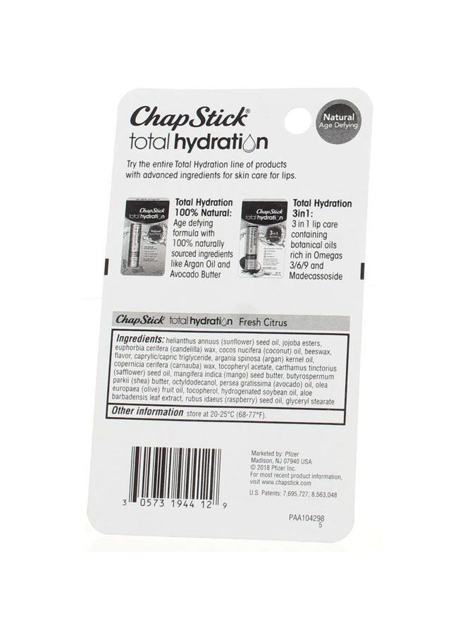 Total Hydration Lip Care Balm, Fresh Citrus 0.12 oz ( Pack of 3)