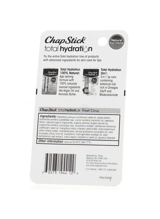 Total Hydration Lip Care Balm, Fresh Citrus 0.12 oz ( Pack of 3)