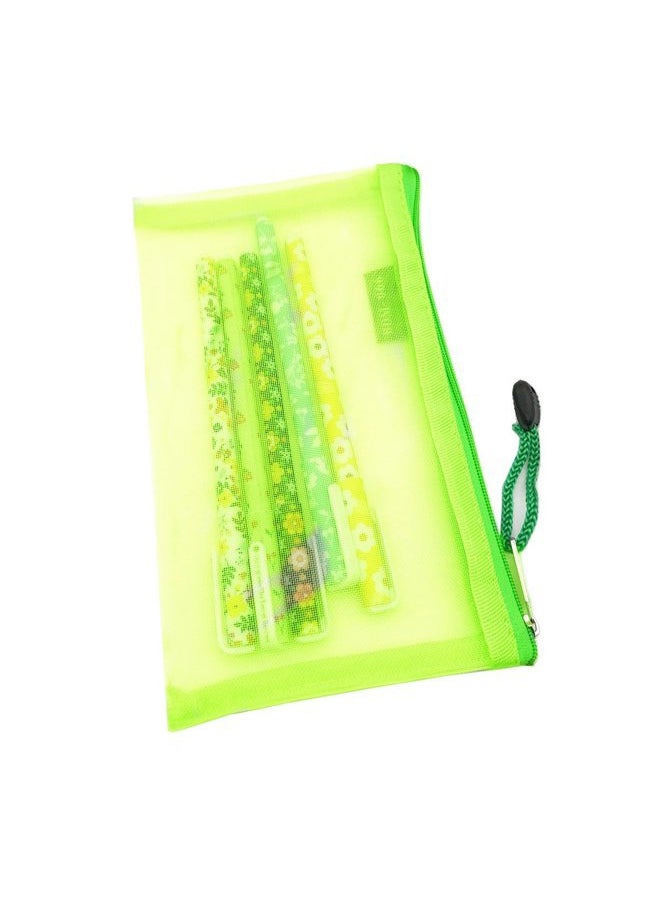 Pack of 5 pcs Multipurpose Nylon Mesh Cosmetic Bag Makeup Travel Cases Pencil Case Travel Organizers