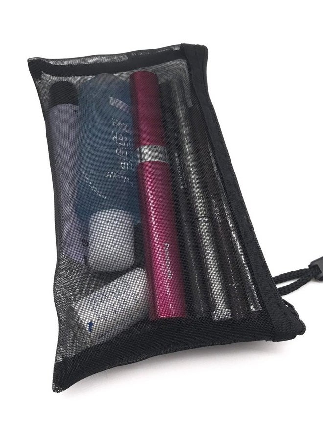 Pack of 5 pcs Multipurpose Nylon Mesh Cosmetic Bag Makeup Travel Cases Pencil Case Travel Organizers