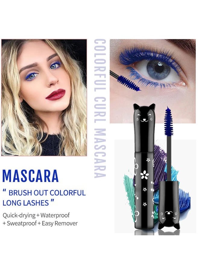 6 Pcs Colored Waterproof Mascara Set, Rainbow Color Fiber Mascara Long Lasting Thick Mascara No Clumping Masacara Natural Hypoallergenic Colored Makeup