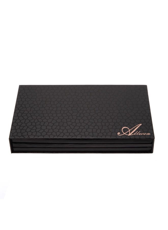 3-Layer Rotation Magnetic Palette 3 in1 Empty Makeup Palette Storage Box for Eyeshadow Lipstick Blush Powder (Black)