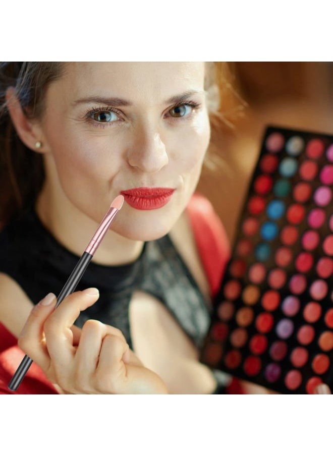 12 PCS Eyeshadow Brush Makeup Set Eye Shadow Applicators Double Sided Sponge Tip Sticks Cream Glitter Beauty Blender Fan Lash Eyelash Extensions Mascara Eyebrow Small Black Oval Wand Handle