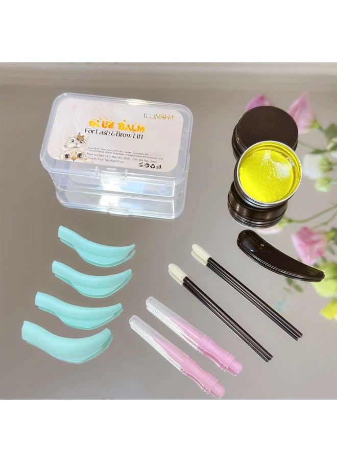 Lami Glue Balm Gold Lash Lift Brow Lamination Balm Glue Strong & Fast dry 20g Gluing Cream More Than 100 applications Eyelash Perm work Well with Shields & Eyelashes Fixing Lash Firmly
