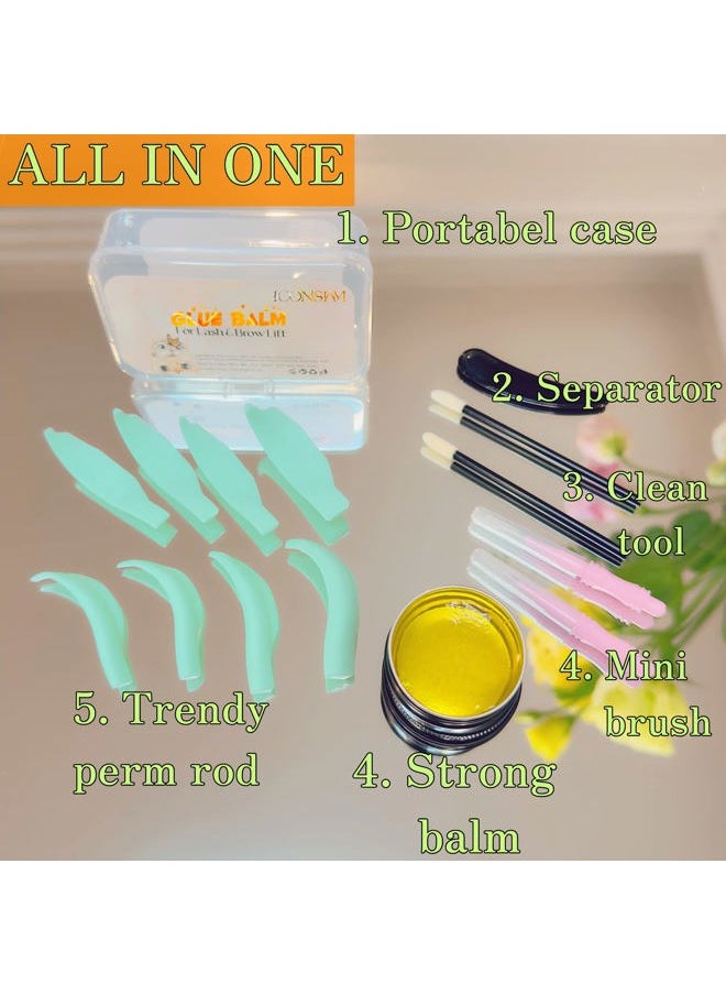 Lami Glue Balm Gold Lash Lift Brow Lamination Balm Glue Strong & Fast dry 20g Gluing Cream More Than 100 applications Eyelash Perm work Well with Shields & Eyelashes Fixing Lash Firmly