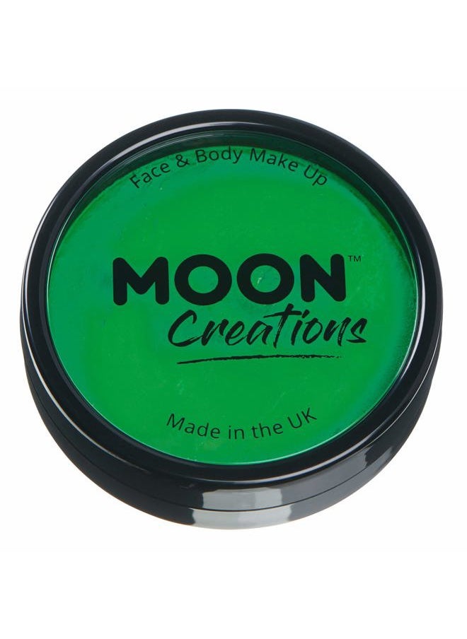 Pro Face & Body Paint Cake Pots Bright Green - Professional Water Based Face Paint Makeup for Adults, Kids - 1.26oz