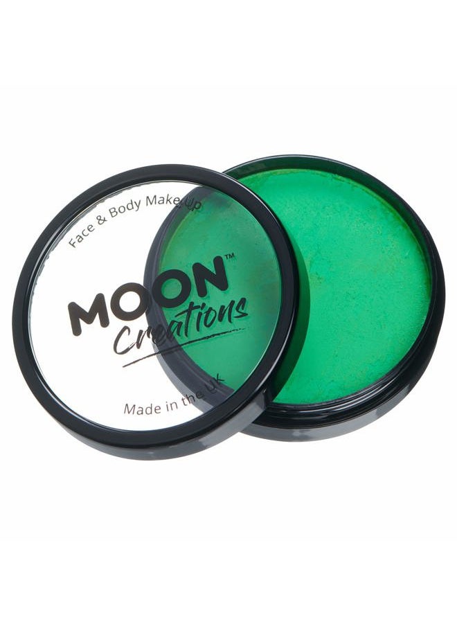 Pro Face & Body Paint Cake Pots Bright Green - Professional Water Based Face Paint Makeup for Adults, Kids - 1.26oz