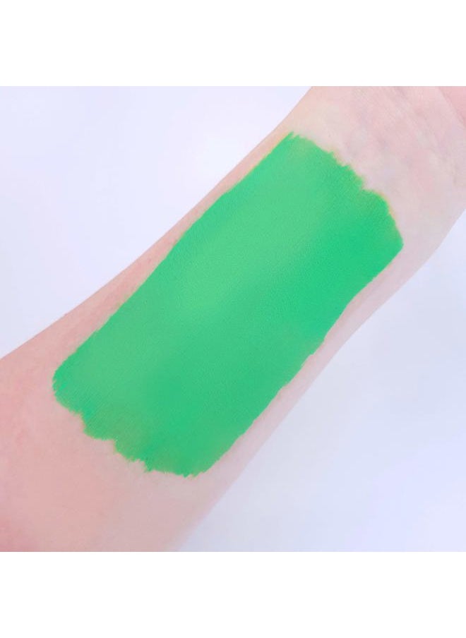 Pro Face & Body Paint Cake Pots Bright Green - Professional Water Based Face Paint Makeup for Adults, Kids - 1.26oz