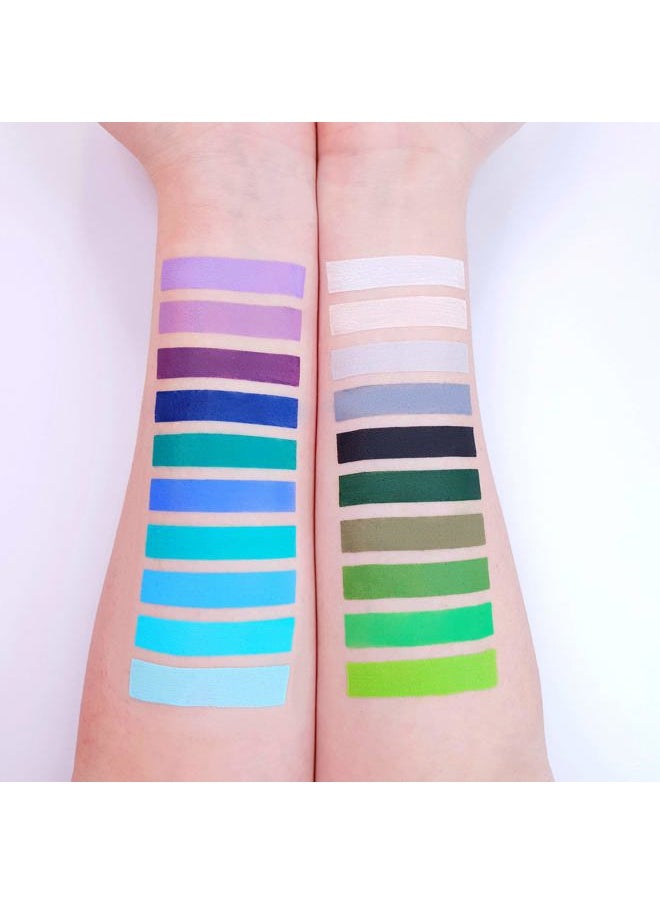 Pro Face & Body Paint Cake Pots Bright Green - Professional Water Based Face Paint Makeup for Adults, Kids - 1.26oz