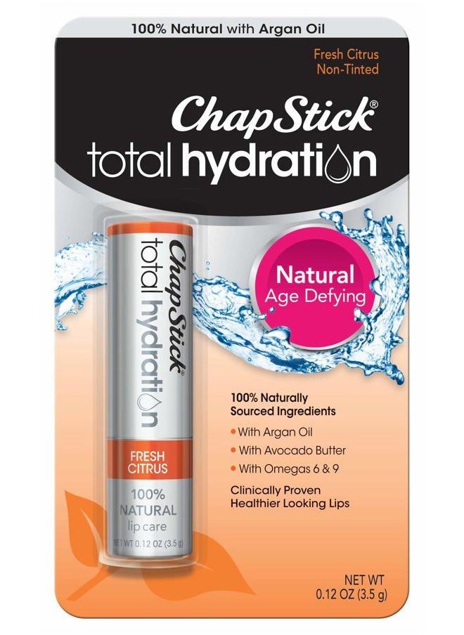 Total Hydration (Fresh Citrus Flavor, 0.12 Ounce) Flavored Lip Balm Tube, Natural Age Defying Lip Care, Clinically Proven