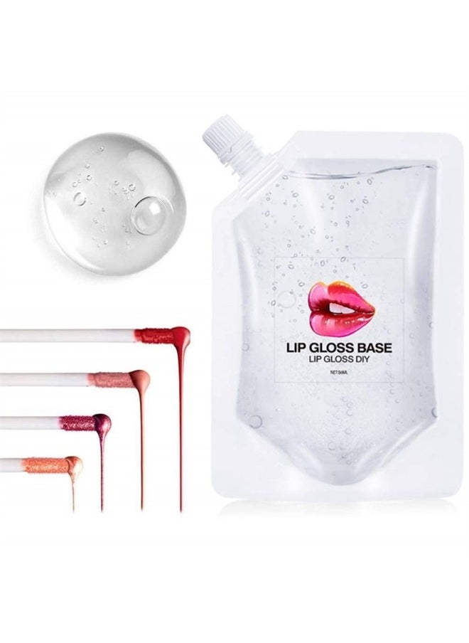 Lip Gloss Base, DIY Lip Gloss Moisturizing, Non-Sticky, Vegan Lip Makeup Oil(1Pack 50ML+3 Packs 20ML)