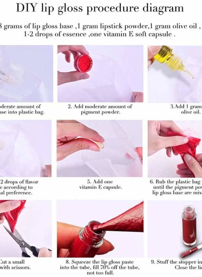 Lip Gloss Base, DIY Lip Gloss Moisturizing, Non-Sticky, Vegan Lip Makeup Oil(1Pack 50ML+3 Packs 20ML)