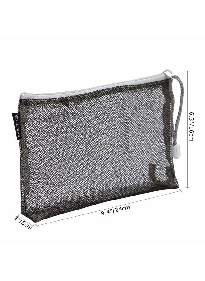 6pcs Multicolored Portable Travel Toiletry Pouch Nylon Mesh Cosmetic Makeup Organizer Bag with Zipper, Colorful