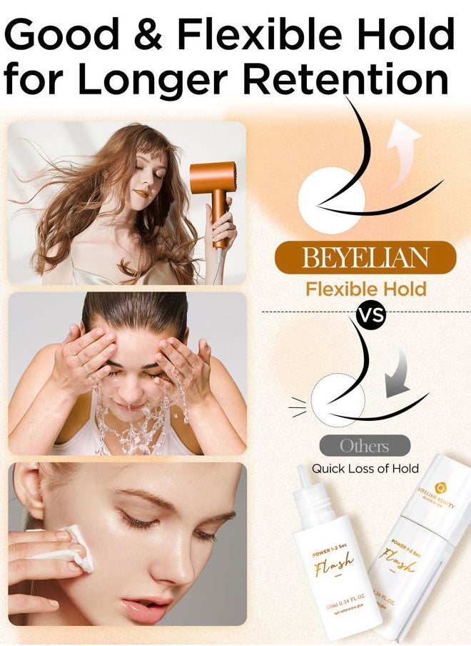 Eyelash Extension Glue, Lash Glue for Eyelash Extensions 10 ml, Smart Drop Technology Flash Glue for Classic and Volume Lashes, 0.03 ml per Drop, 1 S Dry Time, 6-7 Weeks Retention by BEYELIAN