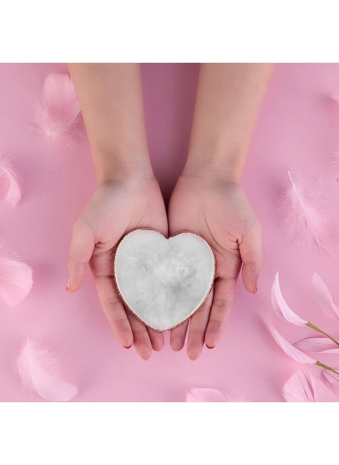 Resin Nail Art Palette Nail Mixing Palette Polish Color Mixing Plate Golden Edge Nail Holder Display Board Heart Shape Cosmetic Mixing Tools