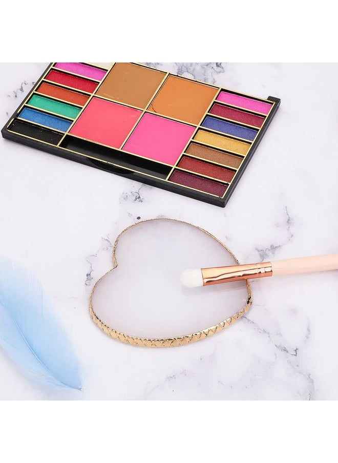 Resin Nail Art Palette Nail Mixing Palette Polish Color Mixing Plate Golden Edge Nail Holder Display Board Heart Shape Cosmetic Mixing Tools