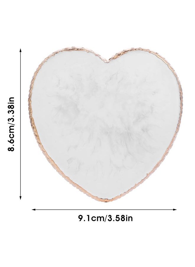 Resin Nail Art Palette Nail Mixing Palette Polish Color Mixing Plate Golden Edge Nail Holder Display Board Heart Shape Cosmetic Mixing Tools