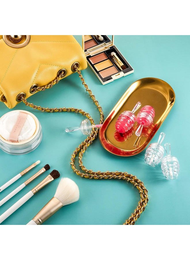 18 Pieces Honey Pots Shaped Lip Gloss Tube Empty Plastic Lip Gloss Container Mini Clear Refillable Lip Balm Bottle Container with 2 Pieces Plastic Funnels for Women DIY Cosmetics, 6 ml