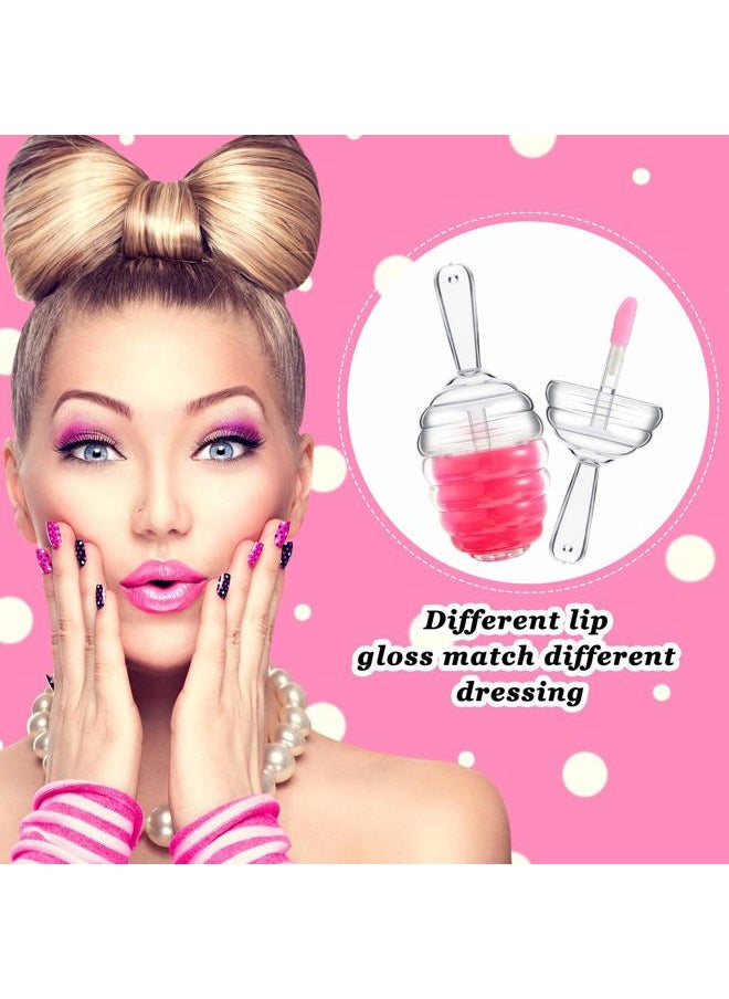 18 Pieces Honey Pots Shaped Lip Gloss Tube Empty Plastic Lip Gloss Container Mini Clear Refillable Lip Balm Bottle Container with 2 Pieces Plastic Funnels for Women DIY Cosmetics, 6 ml