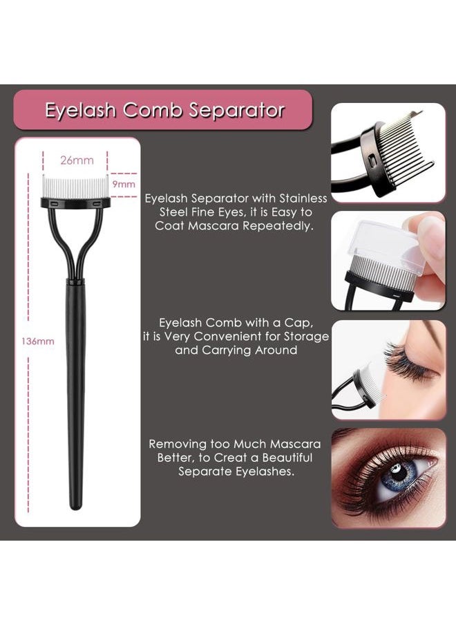 Eyebrow Brush & Eyelash Separator Eyeliner Brush and Brow Comb Lash Spoolie Brush, Steel Mascara Comb Grooming Brush, 5Pcs Eye Makeup Tools