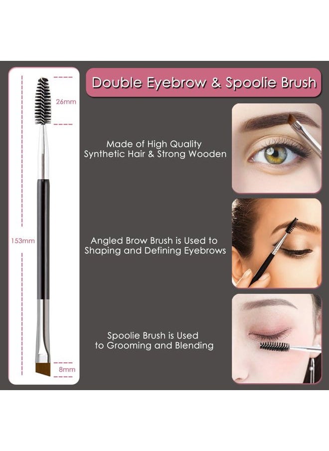 Eyebrow Brush & Eyelash Separator Eyeliner Brush and Brow Comb Lash Spoolie Brush, Steel Mascara Comb Grooming Brush, 5Pcs Eye Makeup Tools