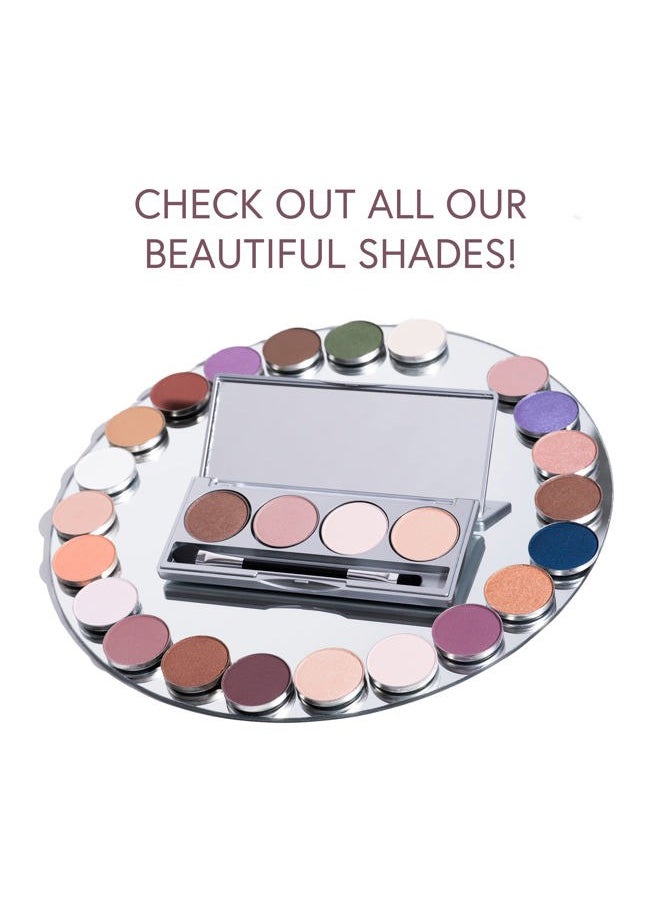 Refillable Pressed Eye Shadow Quad Compact, Holds Up To Four Eye Shadow Colors, Fits 26mm or Smaller Pan, Customizable Travel Eye Makeup Kit