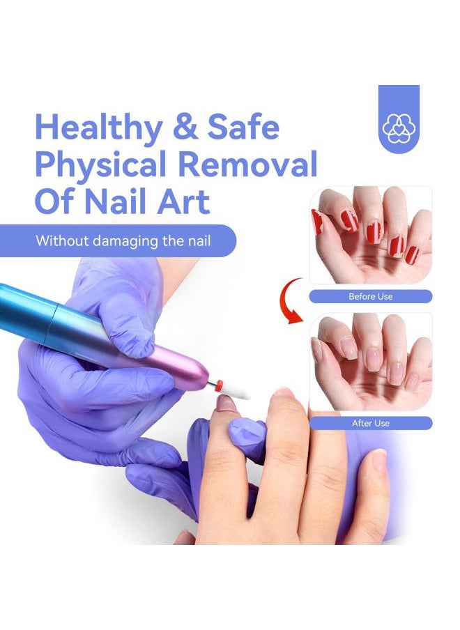 Portable Electric Nail Drill - 20000 RPM USB Electric Nail File with 7 Nail Drill Bits & 51 Sanding Bands for Nail Prep Acrylic Nails Dip Nails Gel Nails Home Salon Use