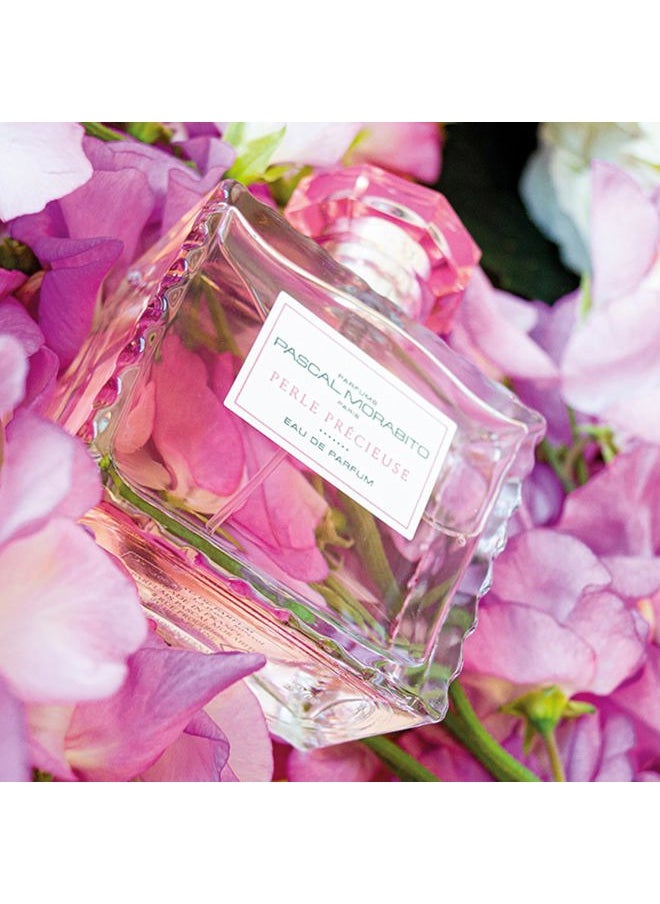 Perle Precieuse- 3.4 Oz Eau De Parfum - Fragrance Mist For Women - Powdery Floral Musk Scent - Perfume Spray With Mandarin, Pear, Rose, Musk, Vanilla Accords