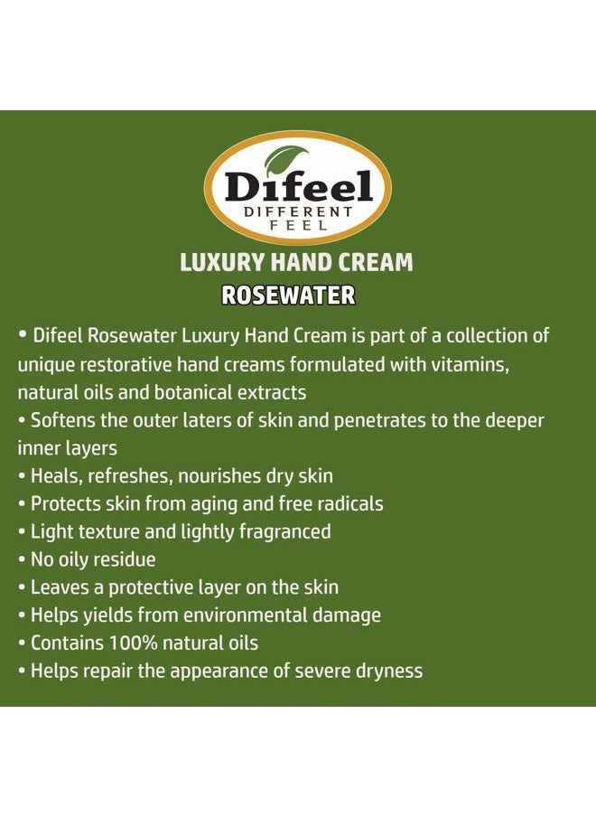 Invigorating Hand Cream- Rosewater with Pure Natural Oil and Vitamin E 1.4 ounce (2-Pack)