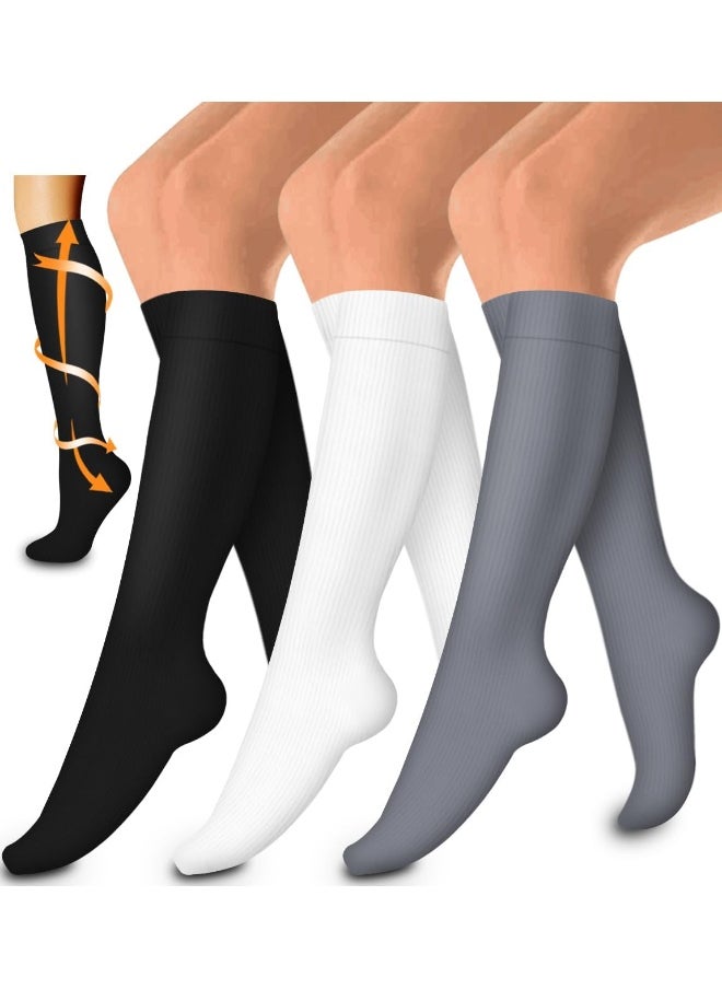 Laite Hebe 3 Pack Medical Compression Sock-Compression Sock for Women and Men-Best for Running,Nursing,Sports