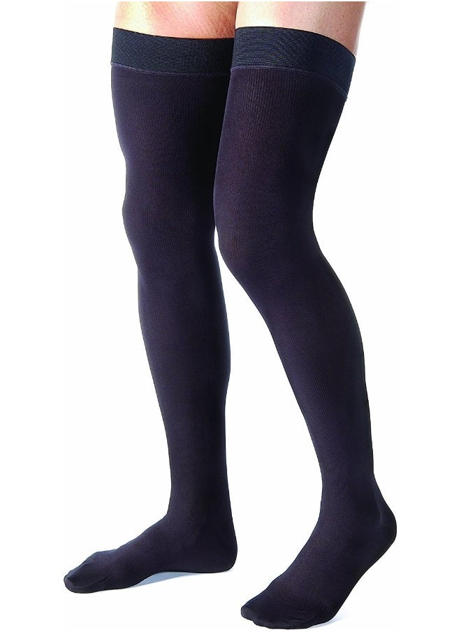 JOBST - 115518 for Men Thigh High 15-20mmHg Ribbed Closed Toe, L, Black