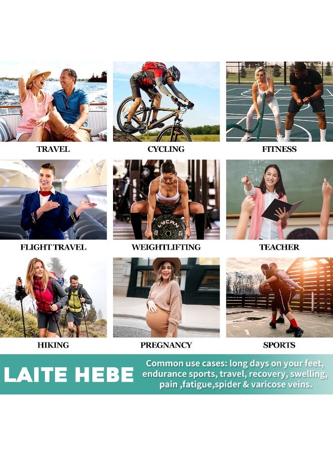 Laite Hebe 3 Pack Medical Compression Sock-Compression Sock for Women and Men-Best for Running,Nursing,Sports