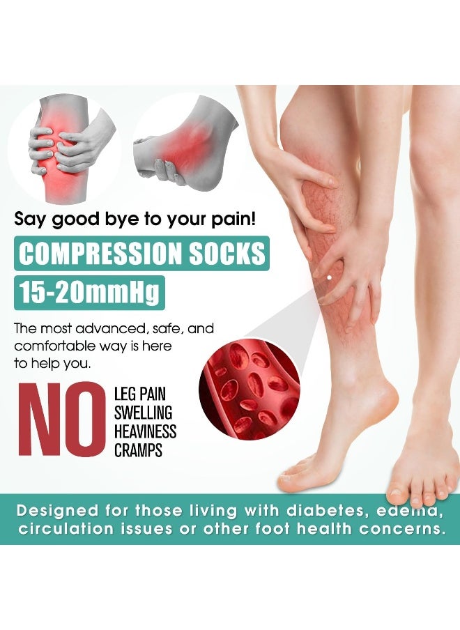 Laite Hebe 3 Pack Medical Compression Sock-Compression Sock for Women and Men-Best for Running,Nursing,Sports