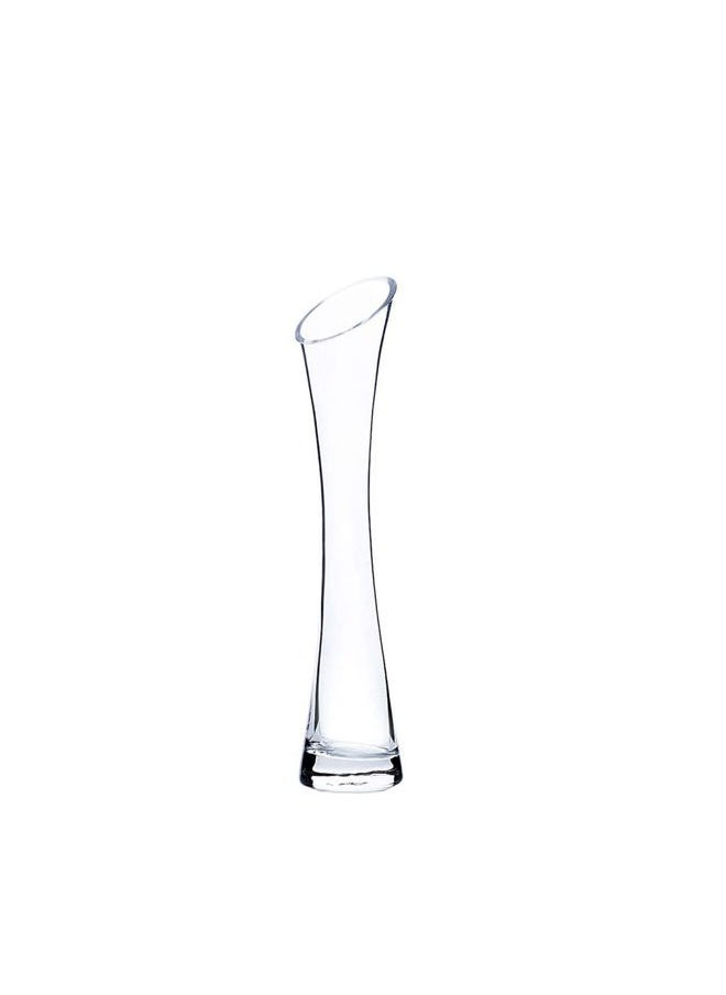 20CM Small Flower Vase Tall Thin Narrow Necked Glass Vases Clear Mini Mouth Single Stem Vases for Decorative Home Decor Living Room Office and Centerpieces