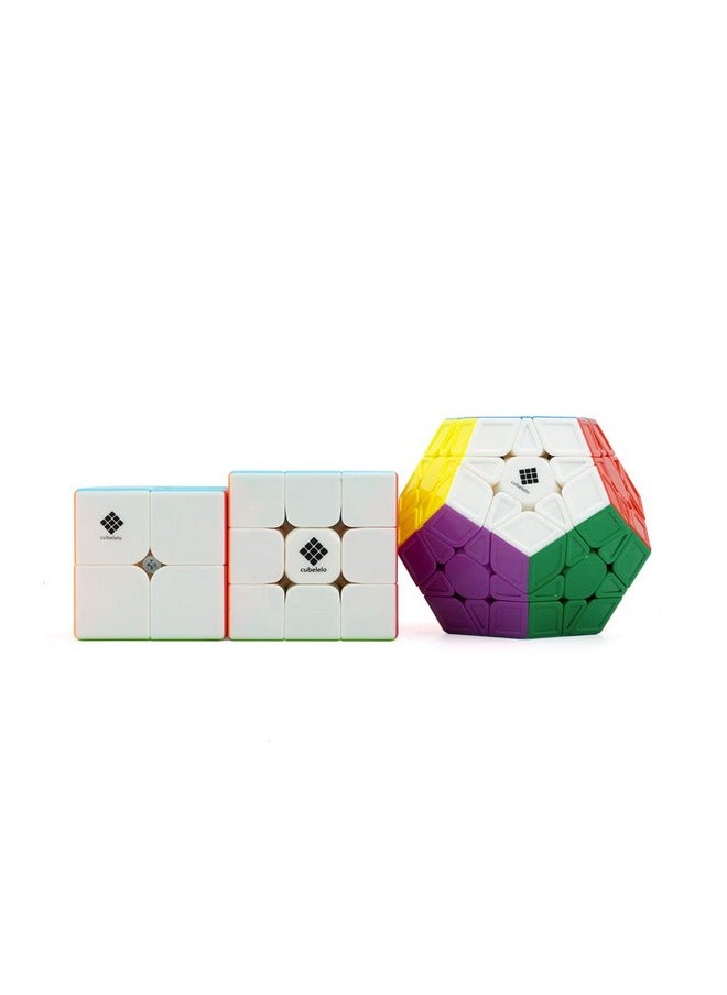 Cubelelo Drift 2X2, 3X3 & Megaminx Combo Stickerless - Multicolor