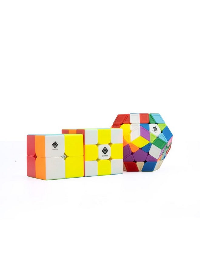 Cubelelo Drift 2X2, 3X3 & Megaminx Combo Stickerless - Multicolor