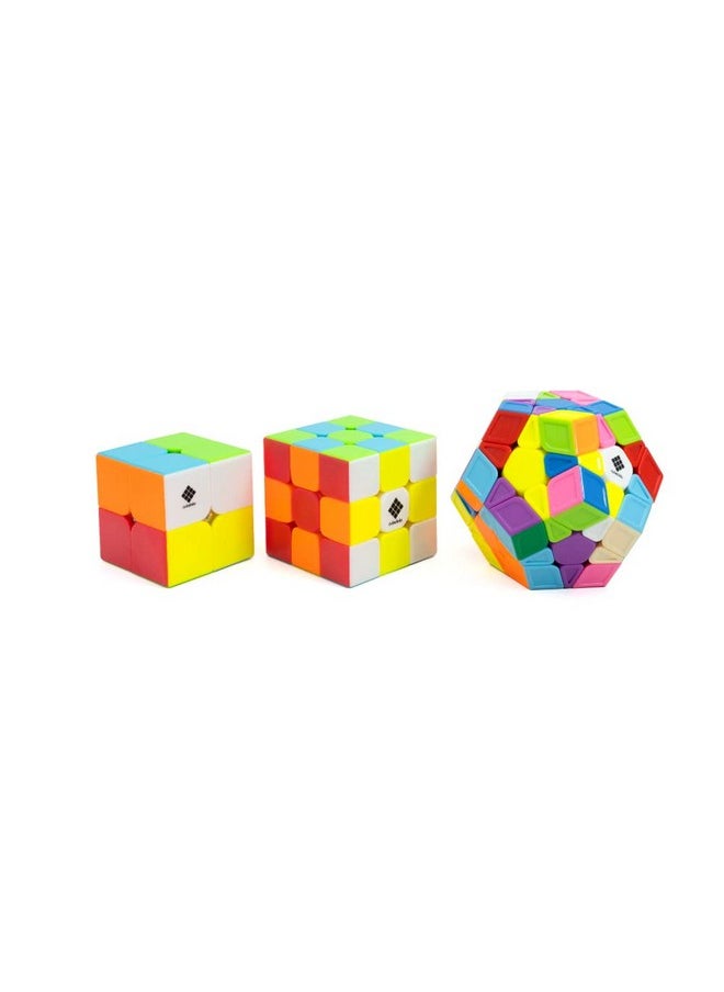Cubelelo Drift 2X2, 3X3 & Megaminx Combo Stickerless - Multicolor