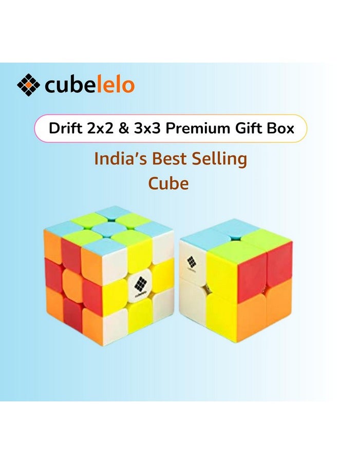 Cubelelo Drift 2x2 & 3x3 Premium Gift Box | 2-in-1 Puzzle Game Set | Double The Challenge, Twice The Fun | Ultimate Value Saver Combo | Beginner Startup kit | Toy for Children Kids & Adults