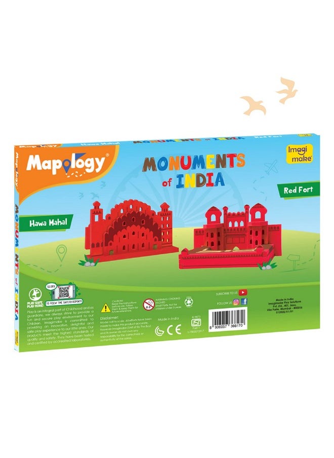 Imagimake Eva Foam Mapology Monuments Of India - Red Fort & Hawa Mahal - Construction Set - Educational Toy For Boys & Girls Above 5 Years (Red Fort & Hawa Mahal)