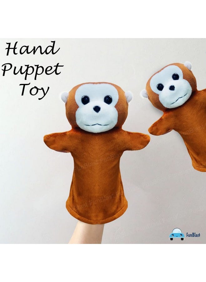 FunBlast Hand Puppets for Kids - Soft Hand Puppets for Kids, Story Telling Puppet for Kids, Hand Puppet Toy, Plush Animals Hand Puppet Toys, Fun Play Learning Toys - Multicolor (Monkey)