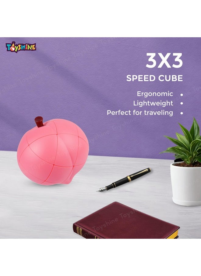 Toyshine Peach Shaped Magic Speed Cube 3x3, Stress Relief Toys for Adults & Children, Cube Educational Creative Puzzle Toys Gifts for Kids Boys Girls Age 3 +