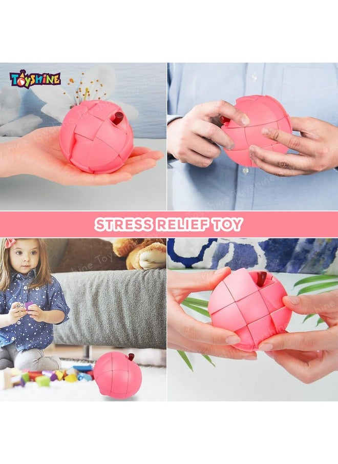 Toyshine Peach Shaped Magic Speed Cube 3x3, Stress Relief Toys for Adults & Children, Cube Educational Creative Puzzle Toys Gifts for Kids Boys Girls Age 3 +