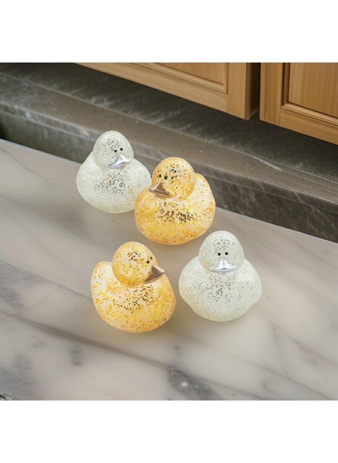 Fun Express Gold & Silver Glitter Sparkle Rubber Ducks - 12 Pieces | Baby Shower, Beach, Pool, Birthday, Bathtub Toys